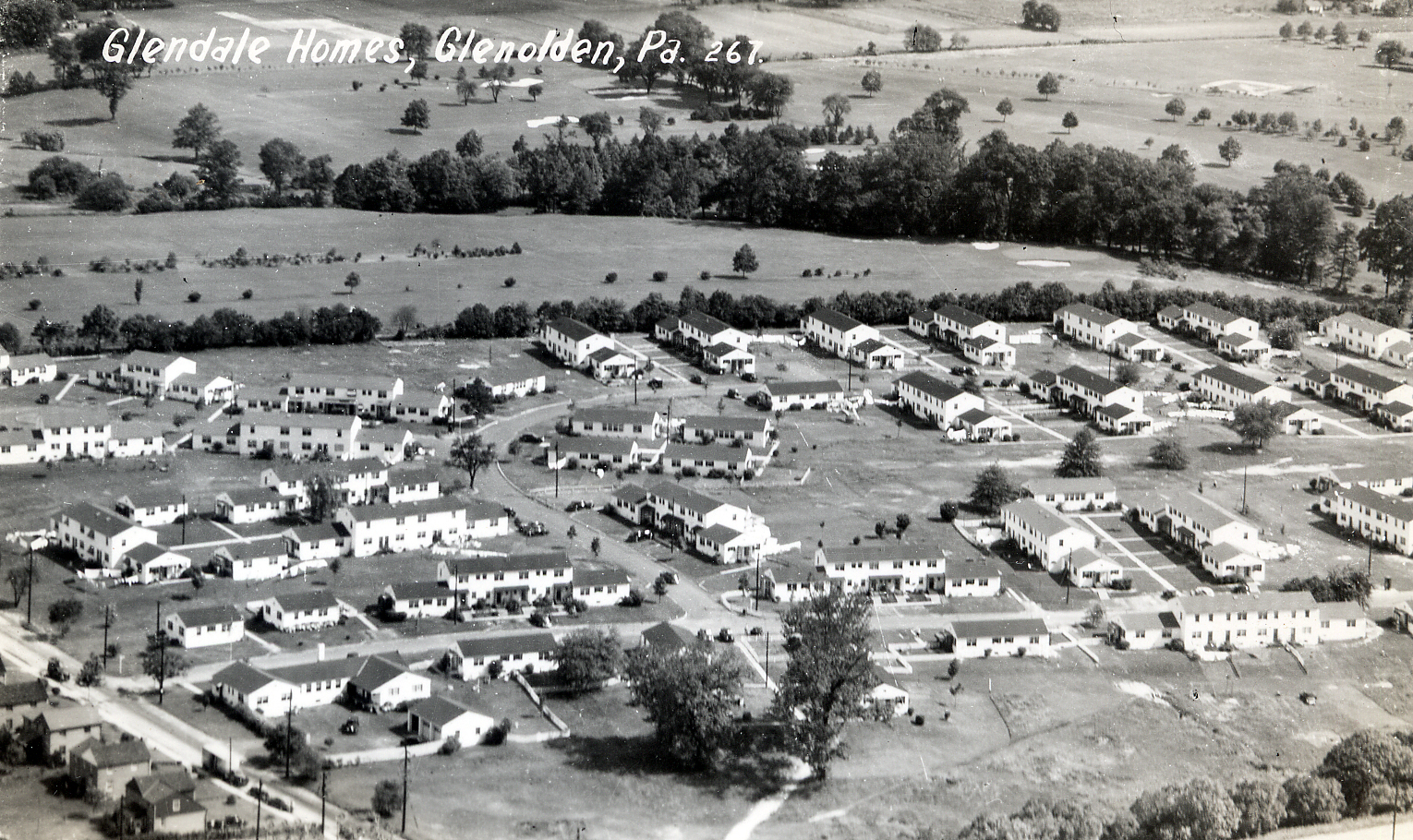 Glenolden Pa. Aerial View of Glendale Hghts. c.1948